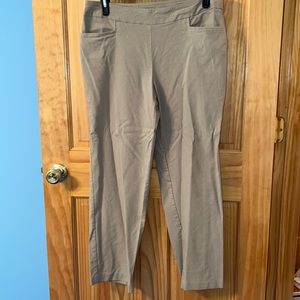 Tan stretch straight leg dress pants